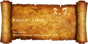 Kaczur Tibor névjegykártya